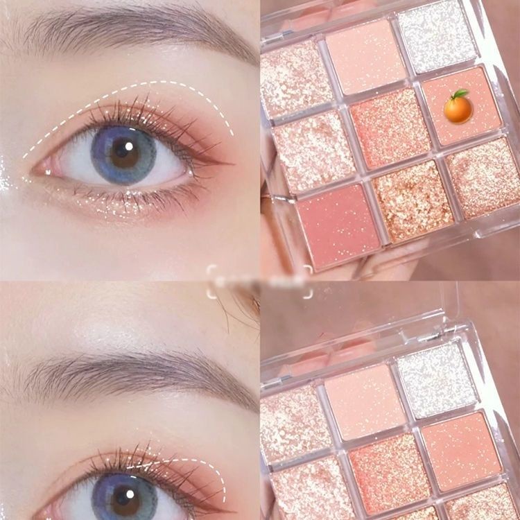 Minijumie Bảng Phấn Mắt 9 Màu Màu Lì Và Màu Nhũ Kim Tuyến Trang Điểm Lâu Trôi