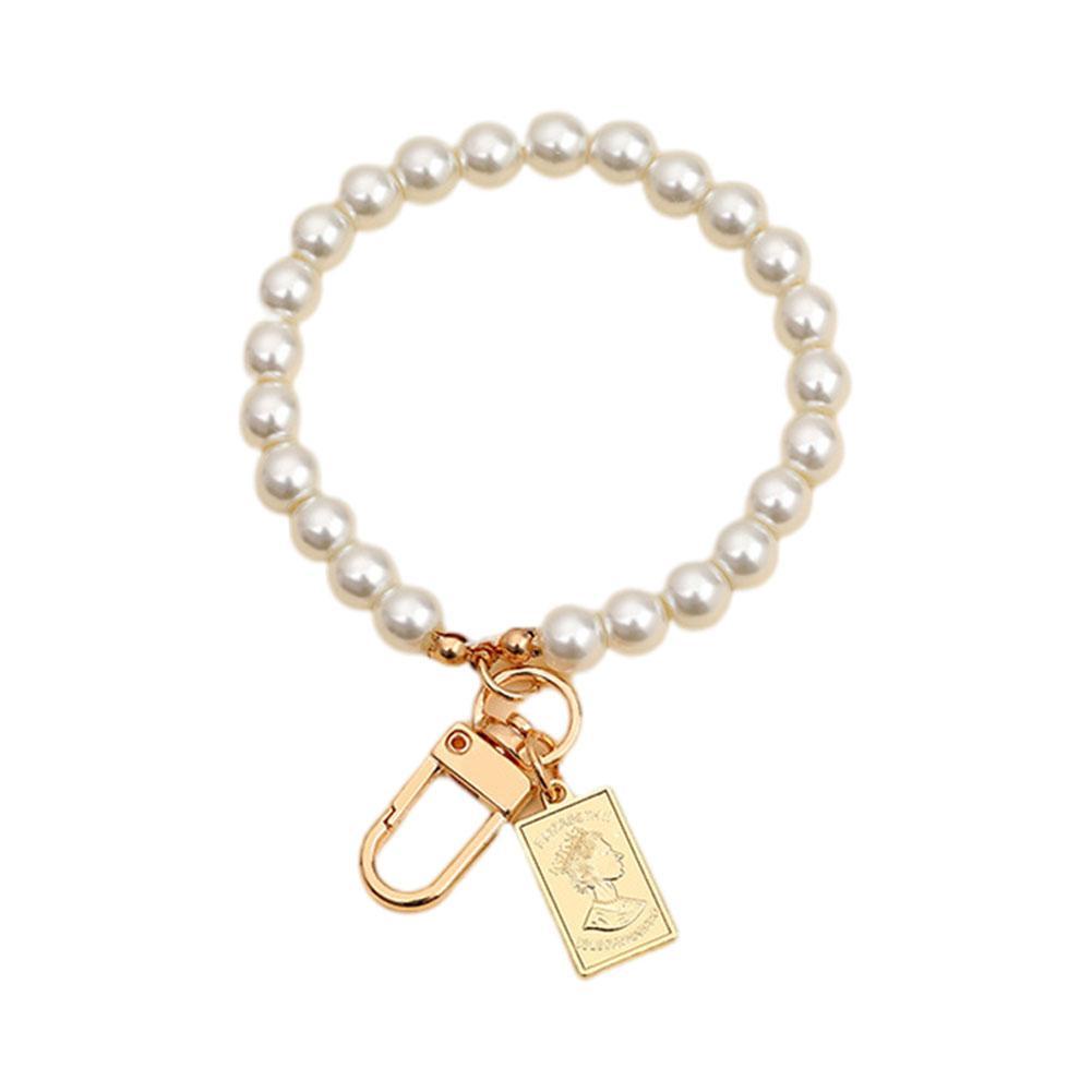 Móc Khóa Kim Loại Hình Vỏ Sò Đính Ngọc Trai Sáng Tạo Cho Xe Hơi Q5F8 Key M6A7