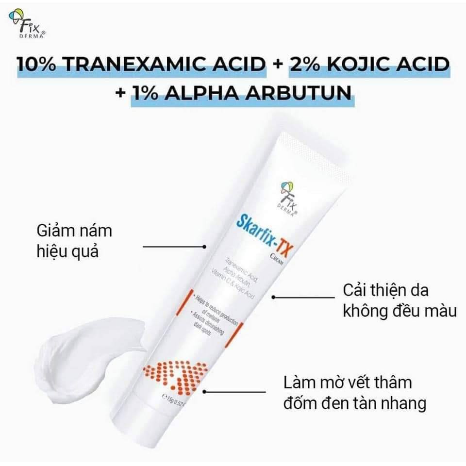 Fixderma Skarfix-Tx Cream 15G - Kem Giảm Thâm Mụn, Nám, Tàn Nhang, Đốm Đen
