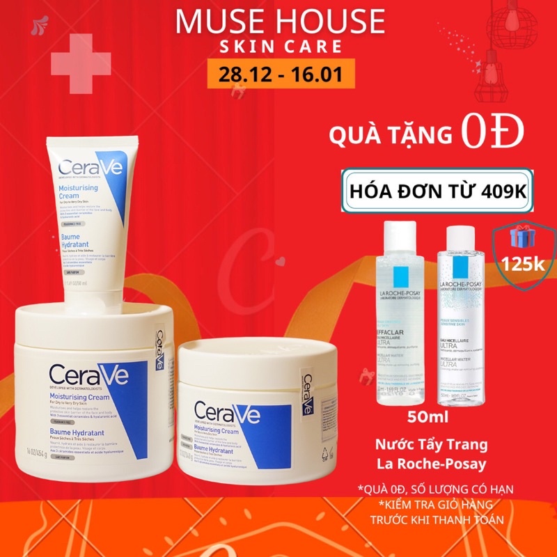 Kem Dưỡng Ẩm CERAVE Dành Cho Da Khô Cerave Moisturizing Cream 50ml 340g 454g - Muse House