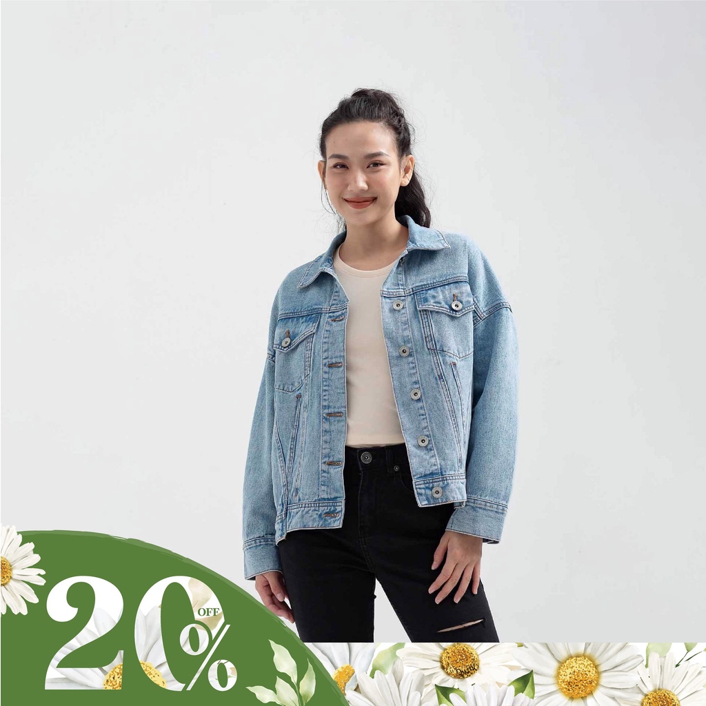 Áo khoác jean denim Couple TX còn full tag 1 size S dưới 50kg