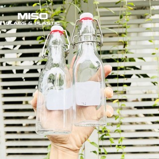 BỘ 10 CHAI THỦY TINH 250ML NẮP GÀI RETRO MISO
