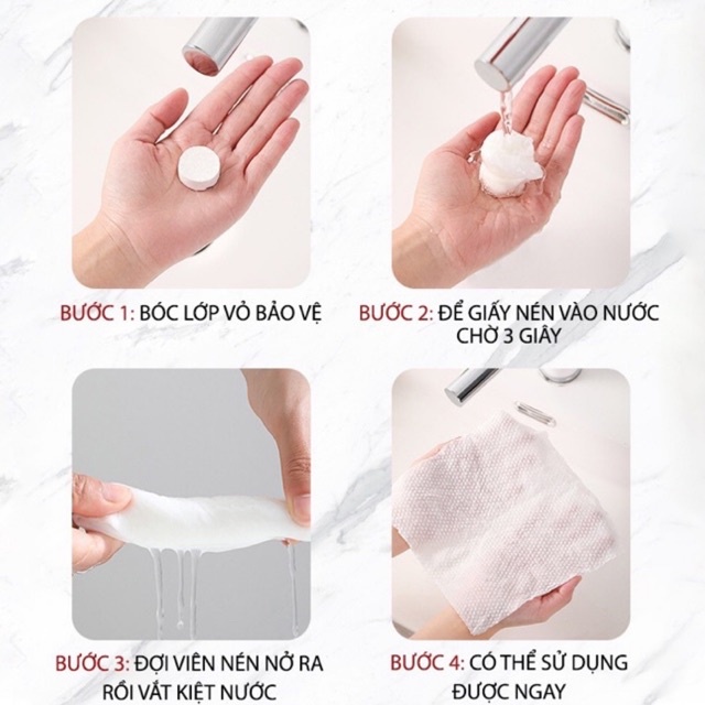 Gói 20 Khăn Giấy Nén Du Lịch - Khăn Nén Hàn Quốc Đa Năng Hình Viên Kẹo