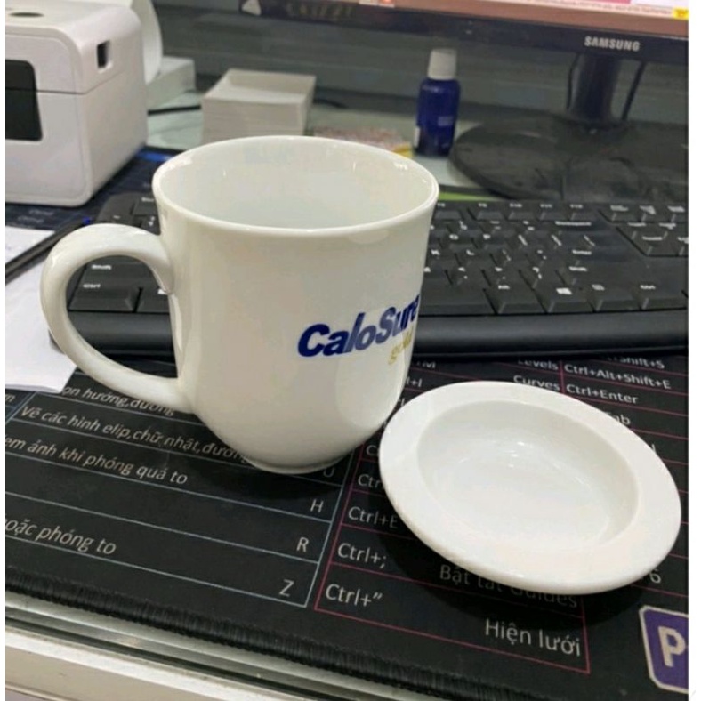 Cốc sứ bát Tràng có nắp đậy