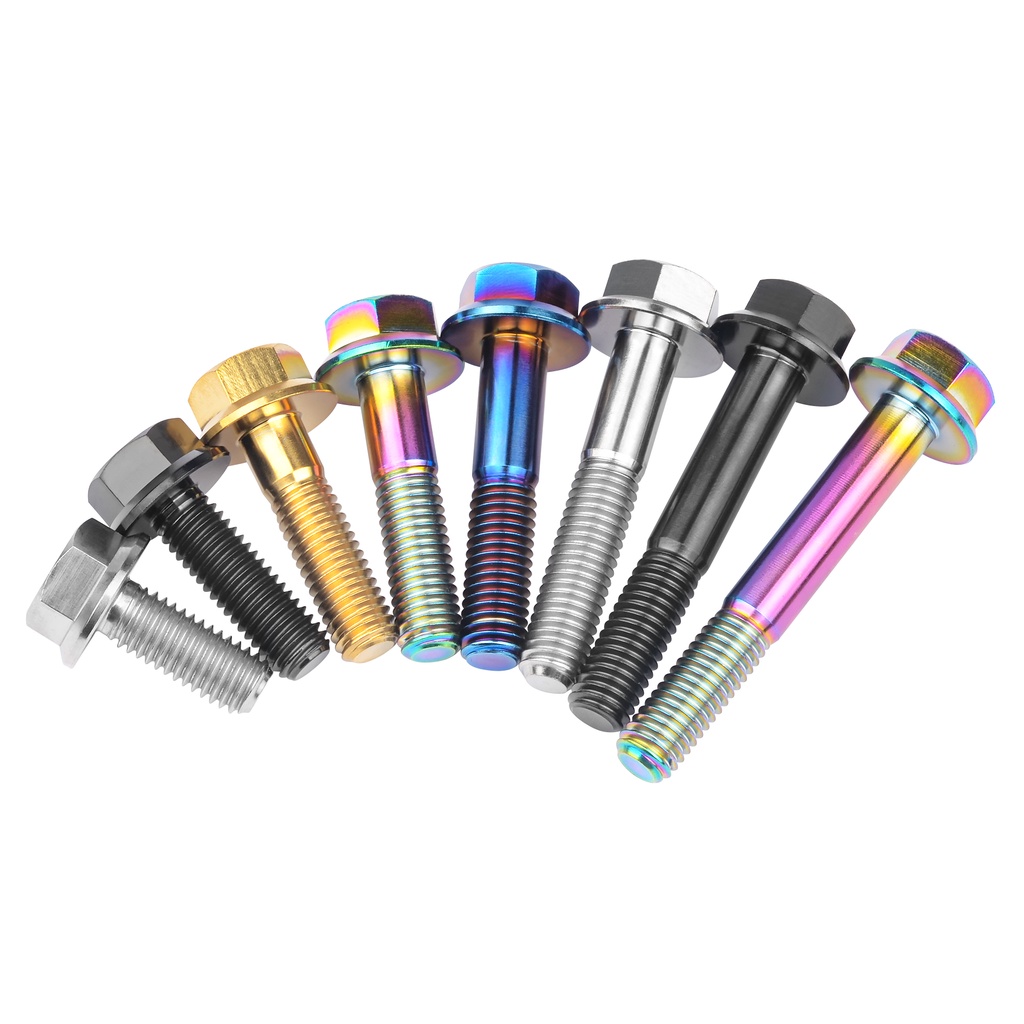 Bu lông titan WANYIFA m8 din6921 đầu mặt bích lục giác dùng sửa chữa xe máy m8x15 20 25 30 35 40 45 50 55mm