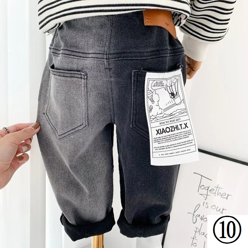 Quần Jean Lót Lông Cừu Thời Trang Mùa Đông Mới 2022 Dành Cho Bé Trai