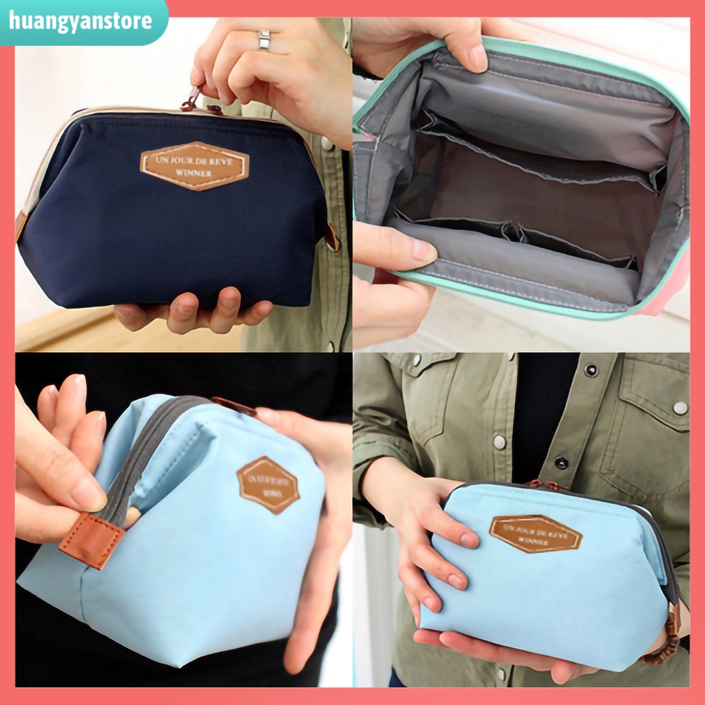 HY/ Túi khóa kéo đựng đồ trang điểm