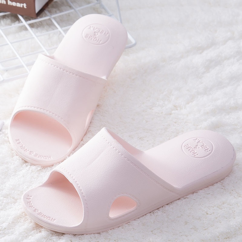 Dép Cao Su Đi Trong Nhà Tắm Có Đệm Khí Co Giãn Phong Cách Nhật Bản Đơn Giản Mùa Hè Cho Cặp Đôi