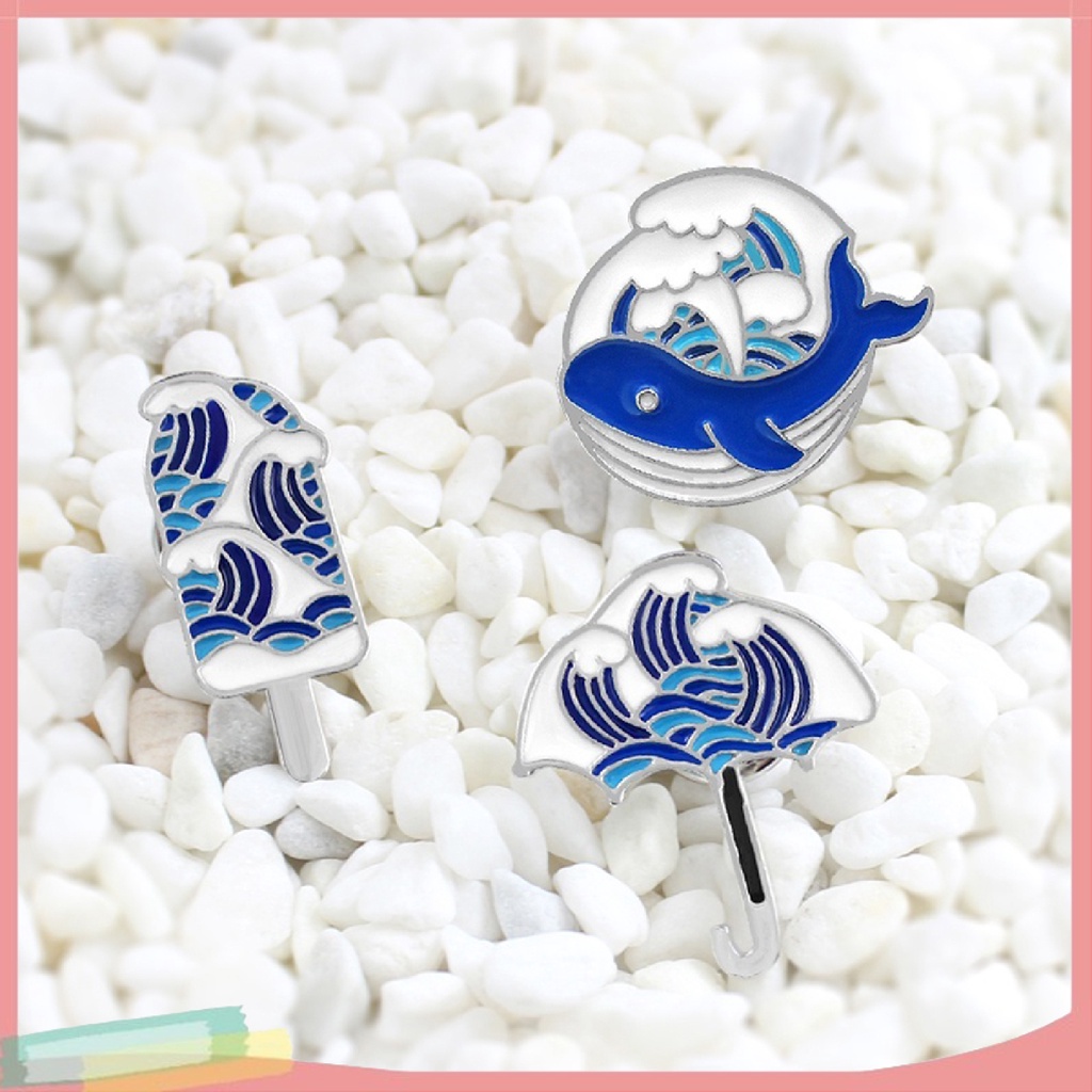 Ghim cài áo hình sóng biển độc đáo cá tính