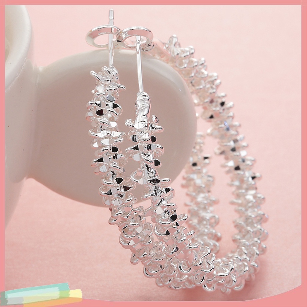 Đôi Khuyên Tai Mạ BạC LấP LáNh ThờI Trang Cho Nữ