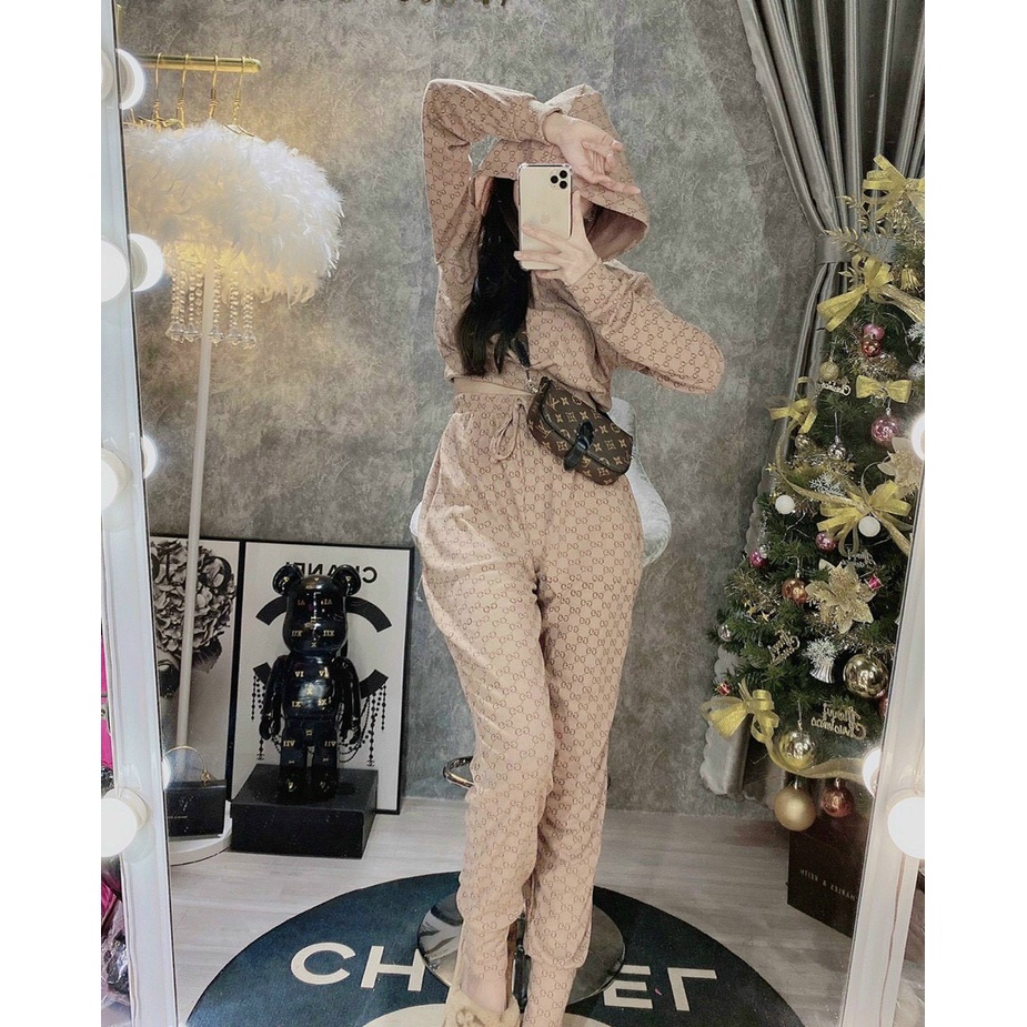 (Siêu sale Tháng 12) Sét bộ thể thao nữ có nón,bộ dài thun lạnh from croptop có túi,hàng đẹp chuẩn shop,lên from cực xin