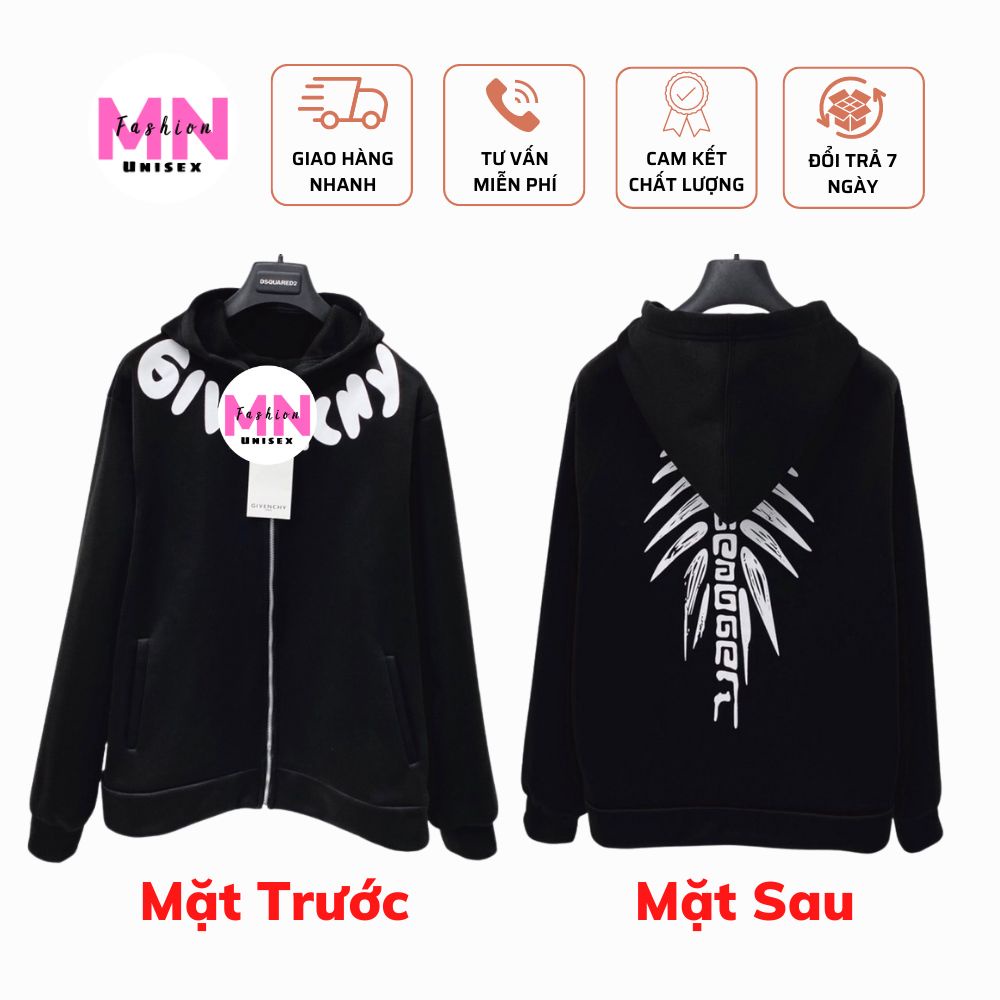 Áo Khoác Xương Cá Chất Nỉ Mũ 2 Lớp Nam Nữ