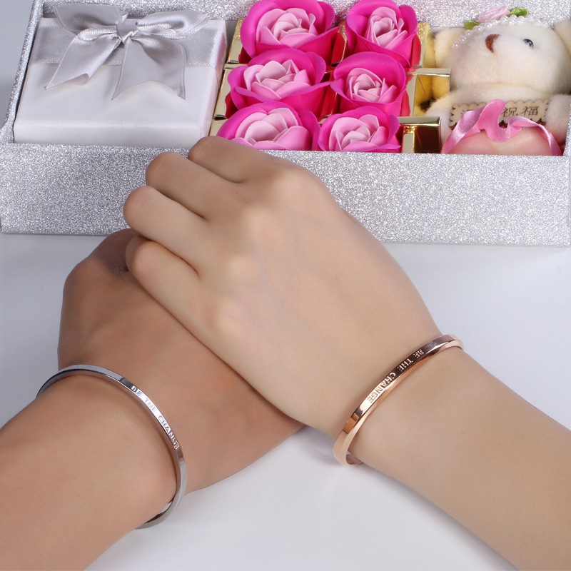 Vòng tay titan cao cấp không gỉ thiết kế đơn giản thời trang thanh lịch cho nam nữ