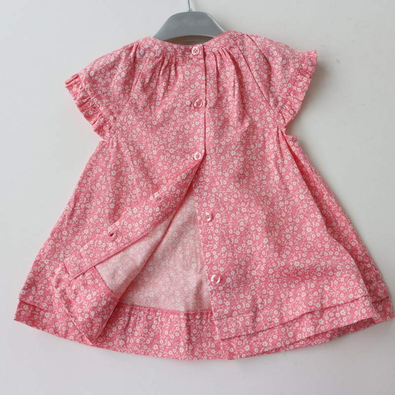 Áo váy sơ sinh bé gái C&A ngắn tay màu hồng 3-9 tháng tuổi xuất dư