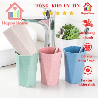 Cốc đánh răng, ly uống nước cho bé bằng nhựa lúa mạch Happy Home