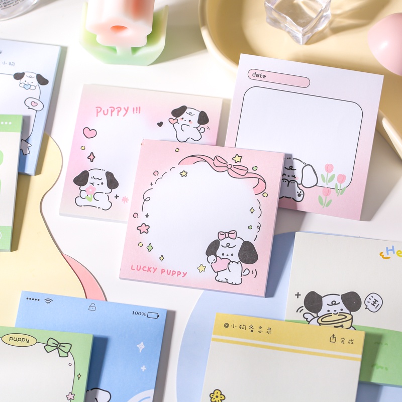 Mr. Paper 90 vé/túi tờ Tươi và dễ thương Hoạt hình vẽ bằng tay Chó nuôi Văn phòng sinh viên Giấy nhắc nhở N bài Bản ghi nhớ