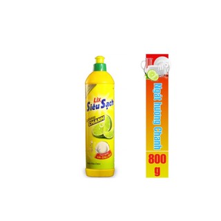 Nước rửa chén lix siêu sạch chanh 750g, nước rửa chén siêu sạch Lix hương chanh 750g