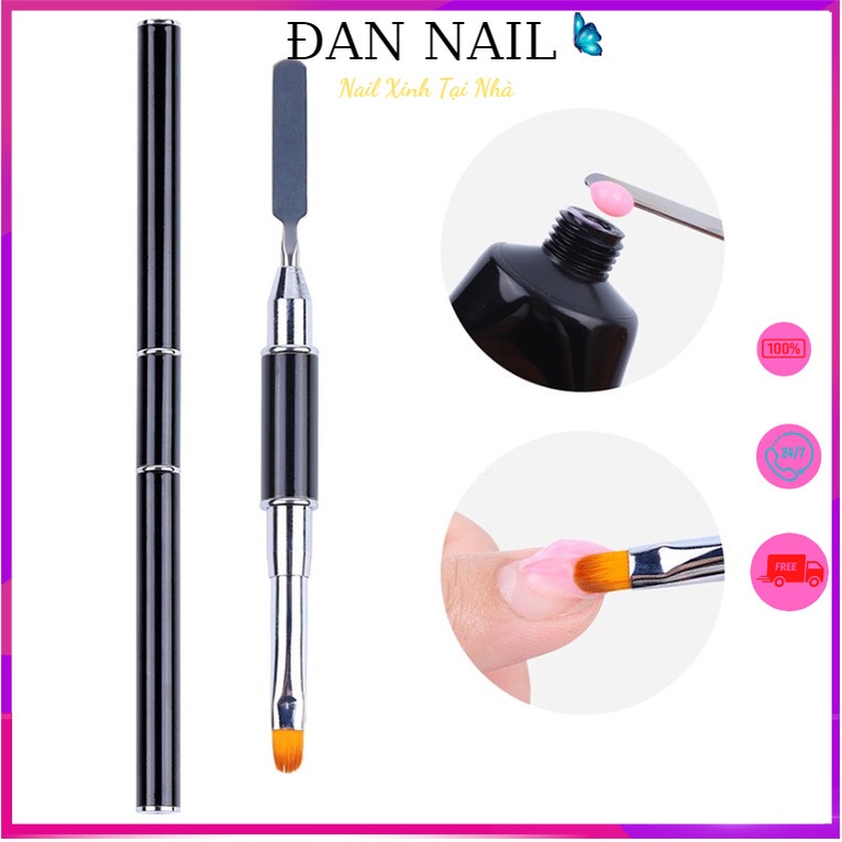 Cọ Đắp Gel Gôm 2 Đầu Phụ Kiện Chuyên Dụng Làm Nail