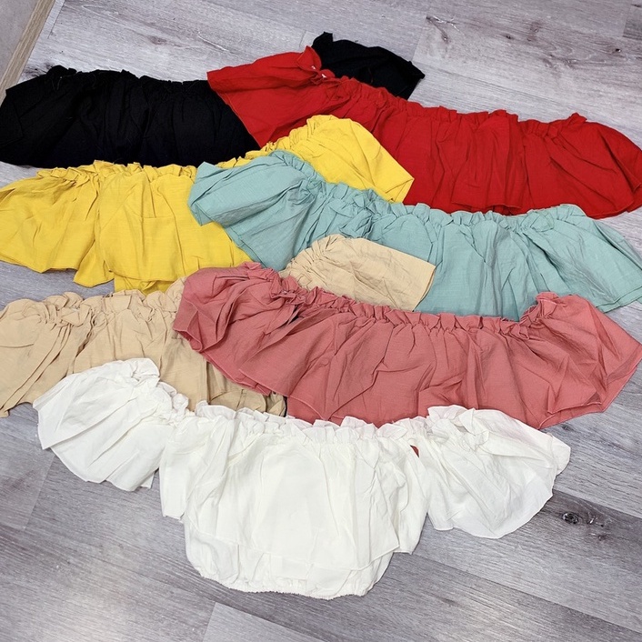 Áo bẹc vai nữ tính phom fisiz Size có bo thun phom chuẩn hành đẹp may kỹ