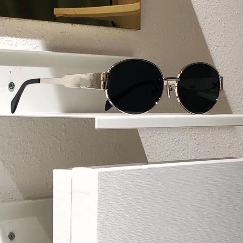 Mắt kính râm thời trang kiểu dáng châu âu gọng tròn 1016