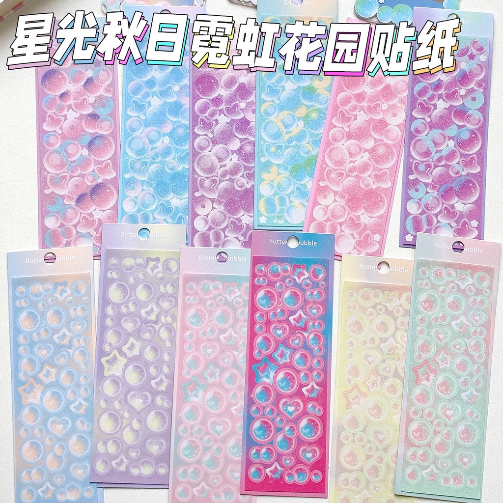 Miếng Dán Laser Hình Ngôi Sao Màu Neon Trang Trí Sân Vườn