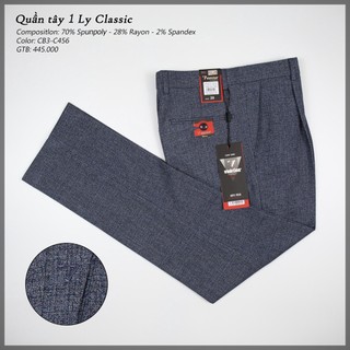 Quần Tây Nam Công Sở 1 Ly Classic Vĩnh Tiến Vải Giãn Nhẹ 445 - C456