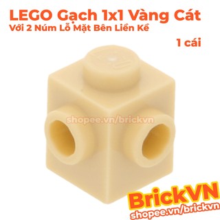 [1 Cái] LEGO Gạch 1x1 Vàng Cát Với 2 Núm Lỗ Mặt Bên Liền Kề ID 6175968 26604