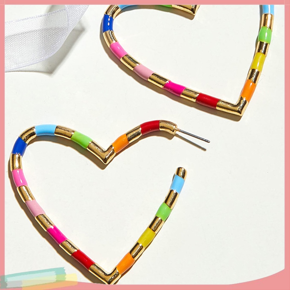 Đôi Khuyên Tai Hình Tròn Phối Nhiều Màu Thời Trang Cho Nữ