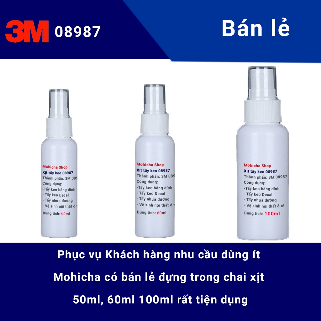 Chai xịt tẩy keo đa năng 3M 08987 Chính hãng dùng tẩy keo băng dính decal nhựa đường, tặng dao cạo keo nhựa