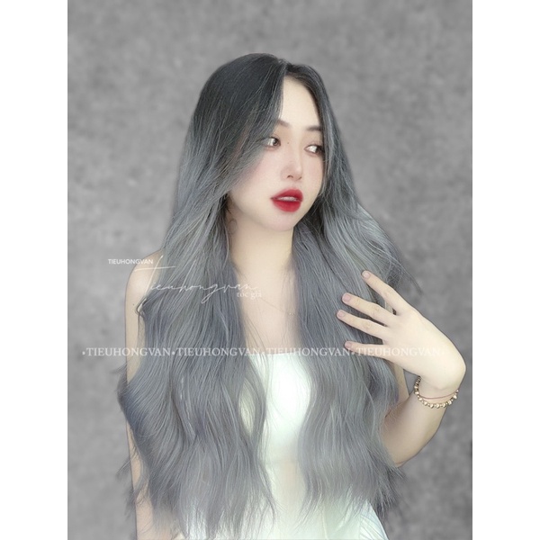 TÓC NGUYÊN ĐẦU 2 MÁI SÓNG XÙ - OMBRE XÁM KHÓI