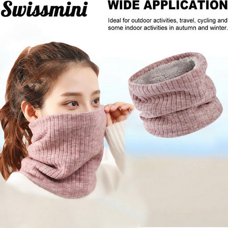 Khăn ống len lót lông quàng cổ giữ ấm chống gió tiện dụng dành cho cả nam và nữ
