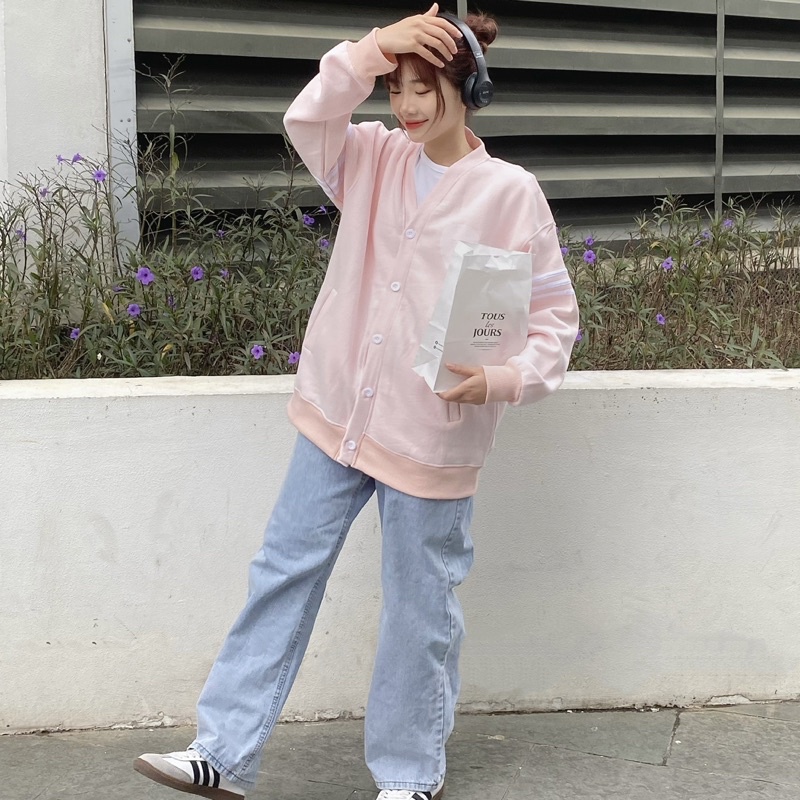 Áo Khoác Cardigan Hình In Trái Tim Dễ Thương - Monstier MoodLove Oversized Cardigan