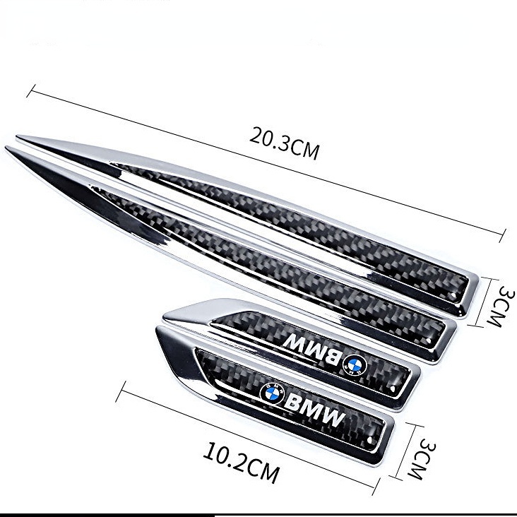 FENDER Bộ 4 Miếng Dán Sợi Carbon Trang Trí Lỗ Thông Khí Thân Xe Hơi BMW M X1 X3 X5 F10 F01 F11 F20 F30 E34 E36 E87 E39