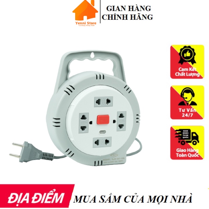 Ổ Cắm Điện Tròn Quay Tay Honjianda - Mã 08 -Dây Dài 5M/8M/10M Được Thiết Đẹp Mắt Chịu Nhiệt Đa Năng Thau Đàn Hồi Cao Cấp