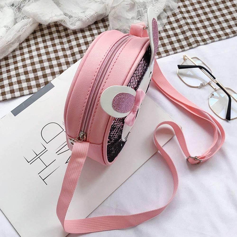 SUMU Túi Đeo Chéo Da Pu Hình Thỏ Đính Kim Sa Thời Trang Xinh Xắn Cho Bé Gái