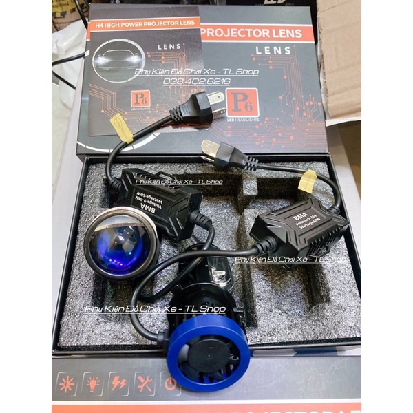 Đèn Trợ Sáng Bi Cầu mini P6 Chân H4 Công Suất 65Uw Tăng Sáng Cho Ô Tô , Xe máy