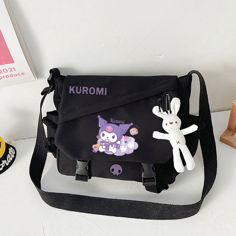 Dly sanrio kuromi Túi Đeo Vai Sức Chứa Lớn Họa Tiết Hoạt Hình Dễ Thương Thời Trang Cho Học Sinh # 1