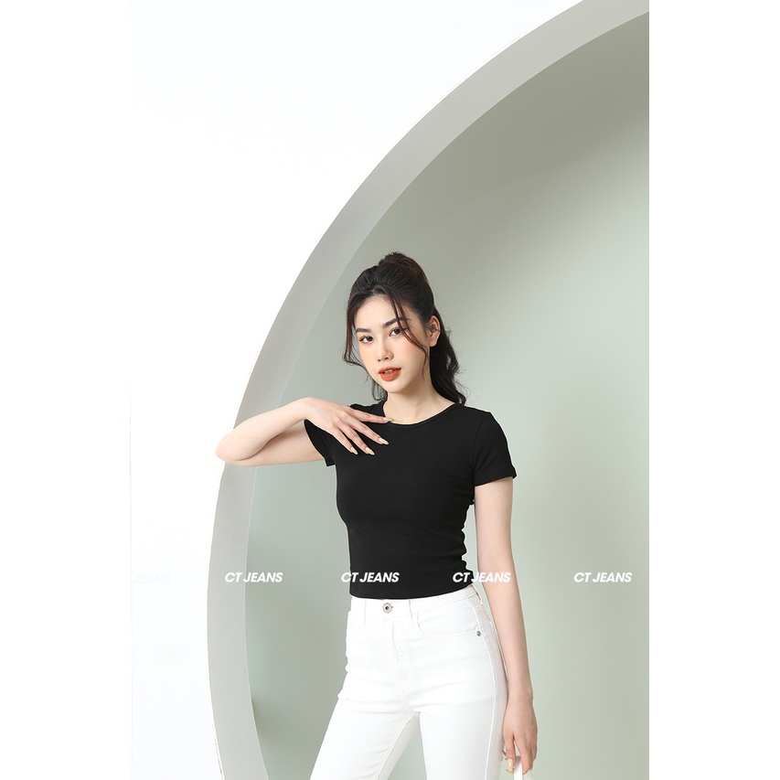 Áo thun croptop - Áo thun nữ tay ngắn lưng đan dây độc đáo CS23, CT JEANS