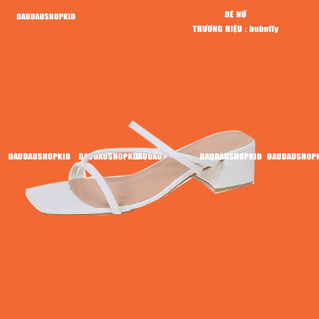 Giày cao gót Bubufly mã 289-03 chính hãng phong cách Hàn Quốc xuân hè quai mảnh kết hợp gót dày cao gót hở mũi vuông