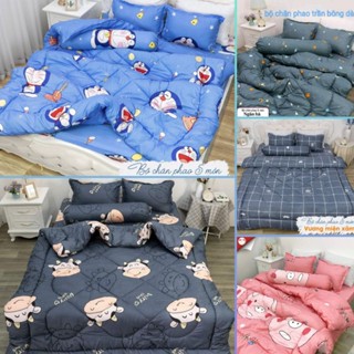 Trọn Bộ 5 món chăn phao Ga Gối poly cotton