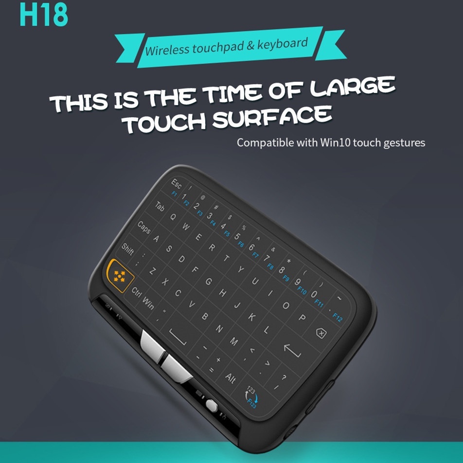Bàn PhíM Mini H18 USB 2.4G TíCh HợP ChuộT Bay Full MàN HìNh CảM ỨNg