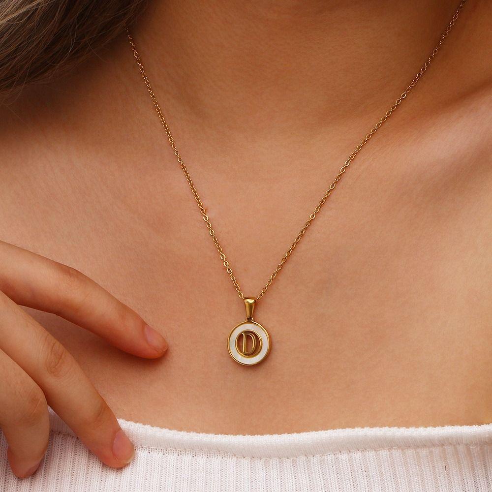 Vòng cổ Mặt 26 Chữ Cái Bằng Thép Không Gỉ Thời Trang Dành Cho Nữ