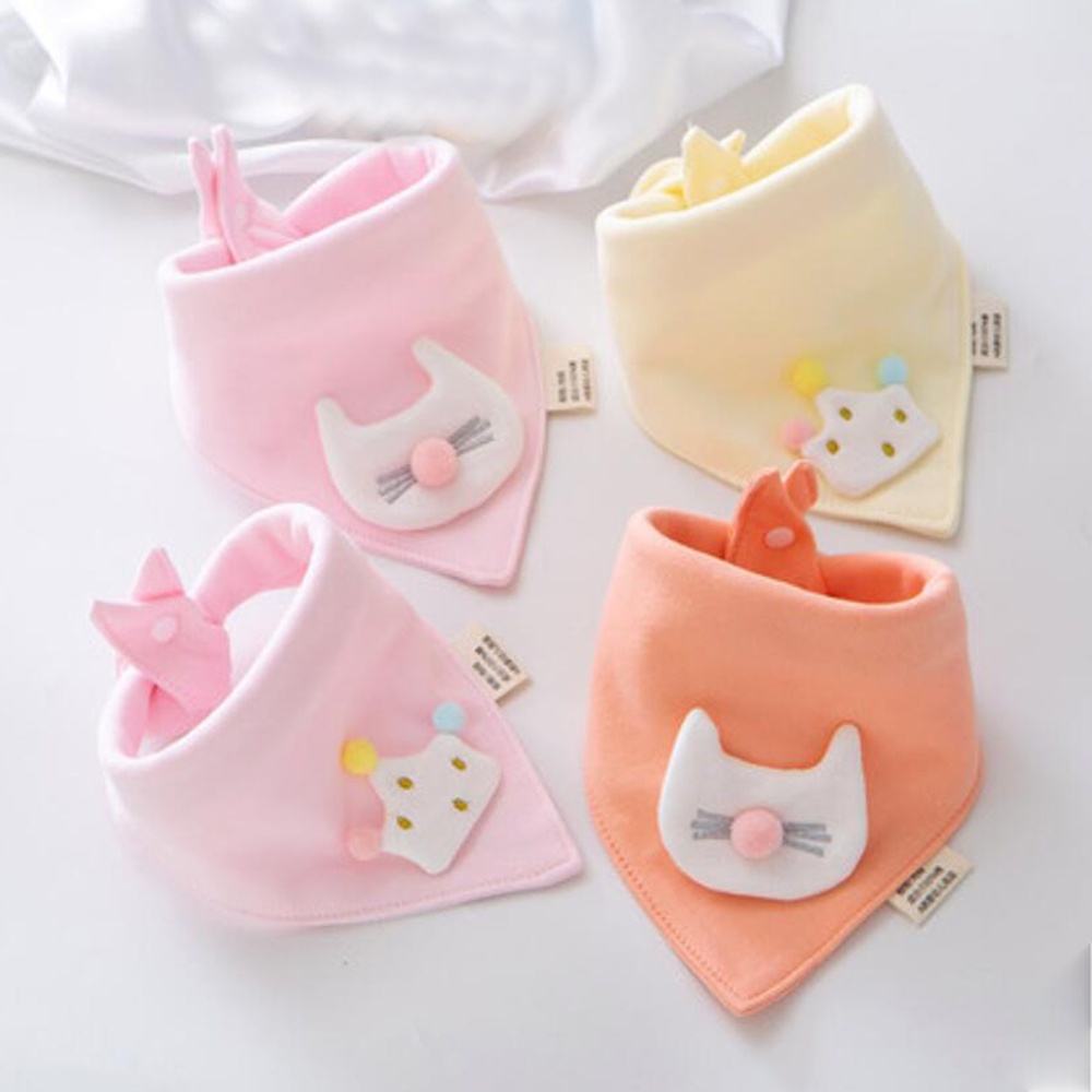Set 4 Yếm Ăn Cotton Xinh Xắn Dành Cho Các Bé