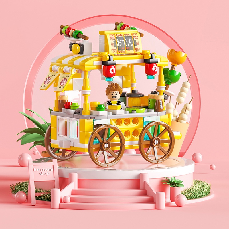 Đồ chơi mô hình lắp rápKiến trúc đường phố thương mại đô thị ghép xếp hình cho bé trai gái