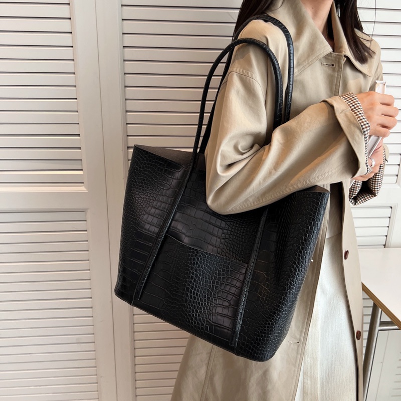 Túi Đeo Vai Sức Chứa Lớn Họa Tiết Vân Đá Đơn Giản Chất Lượng Cao Phong Cách retro Cho Nữ