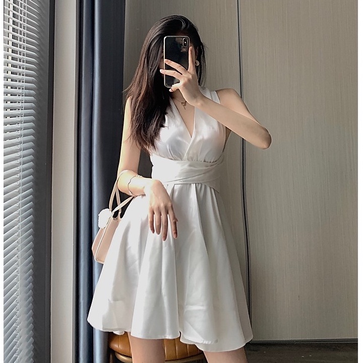 Đầm hai dây nữ dáng xòe Emilyshop