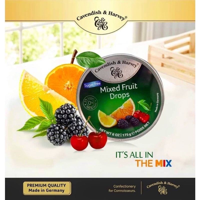Kẹo trái cây Đức 200g hộp thiếc Cavendish & Harley