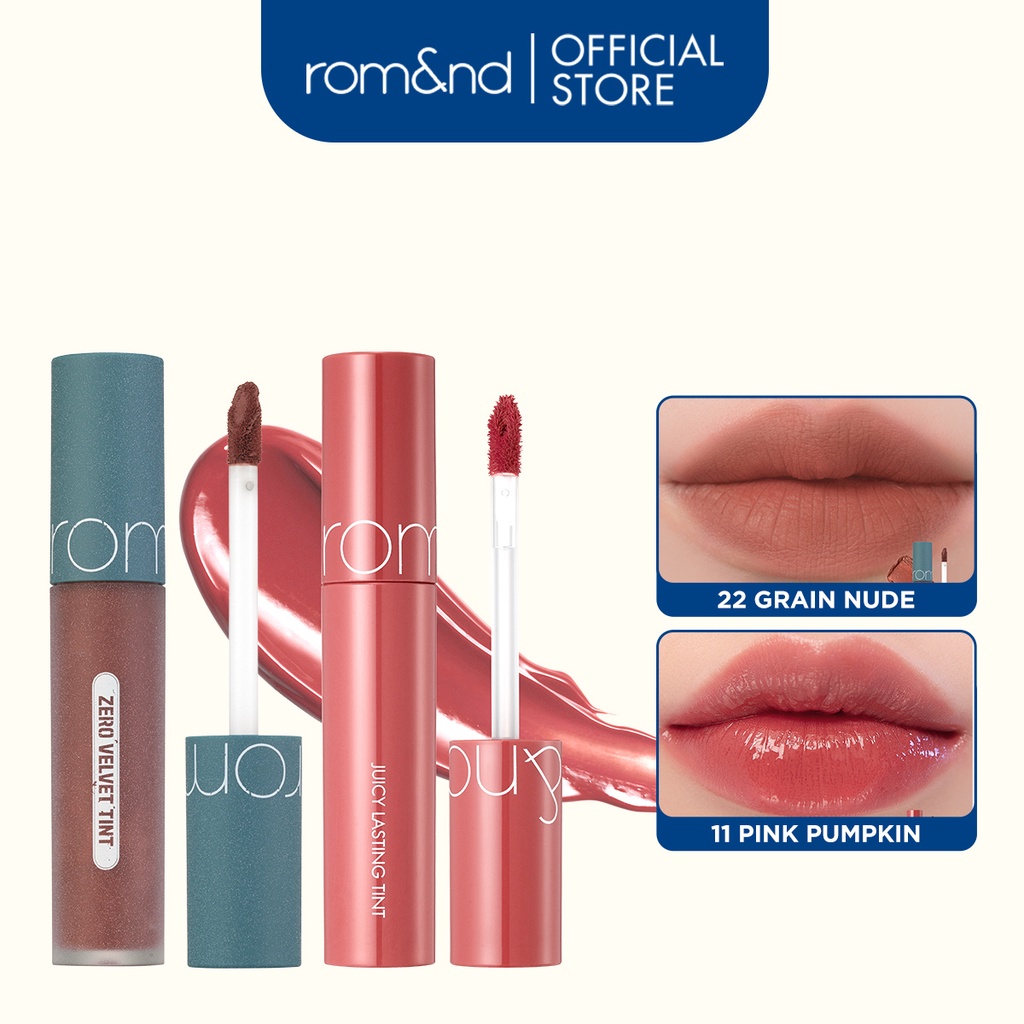 Combo Son kem Romand Zero Velvet Tint 5.5g + Son Tint lì Romand Juicy Lasting Tint 5.5g