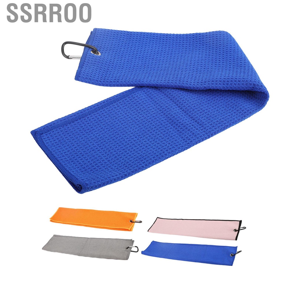 Ssrroo Microfiber Golf Towel Waffle Pattern Fitness Sweat Absorption Towels with Carabiner Clip for Exercise Sports
