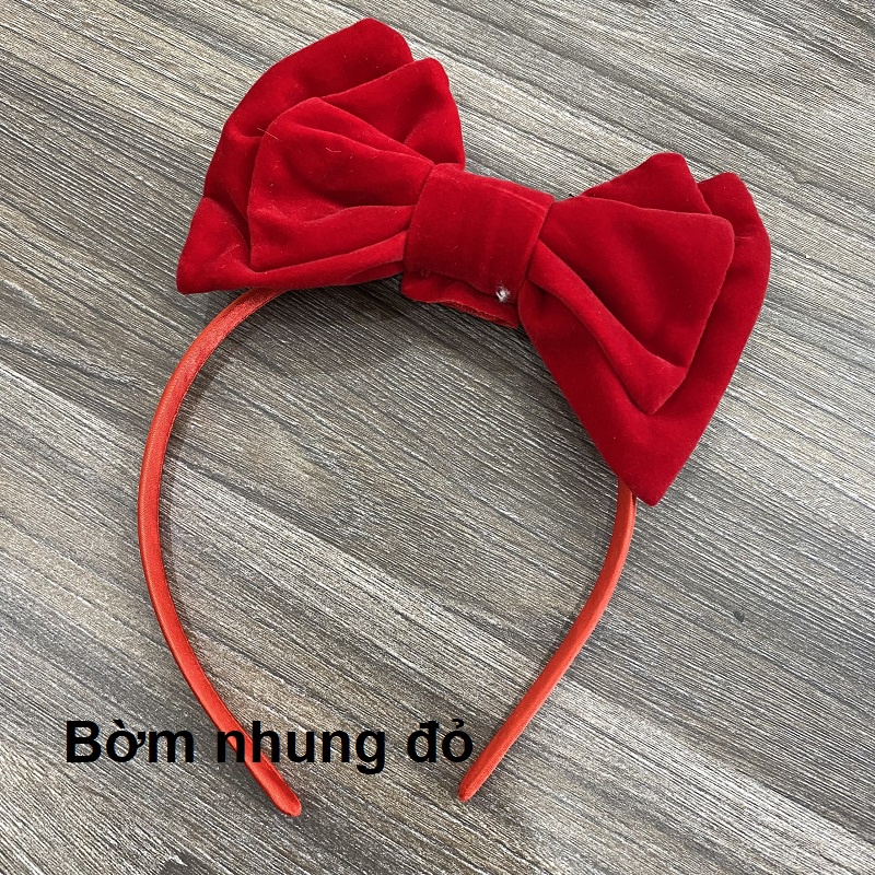 Bờm nhung đỏ cho bé gái